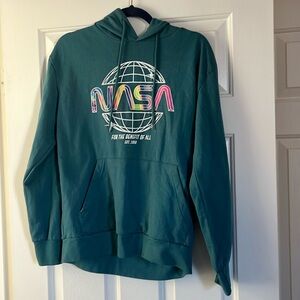 NASA retro design graphic hooded sweatshirt “For the benefit of all” Size S